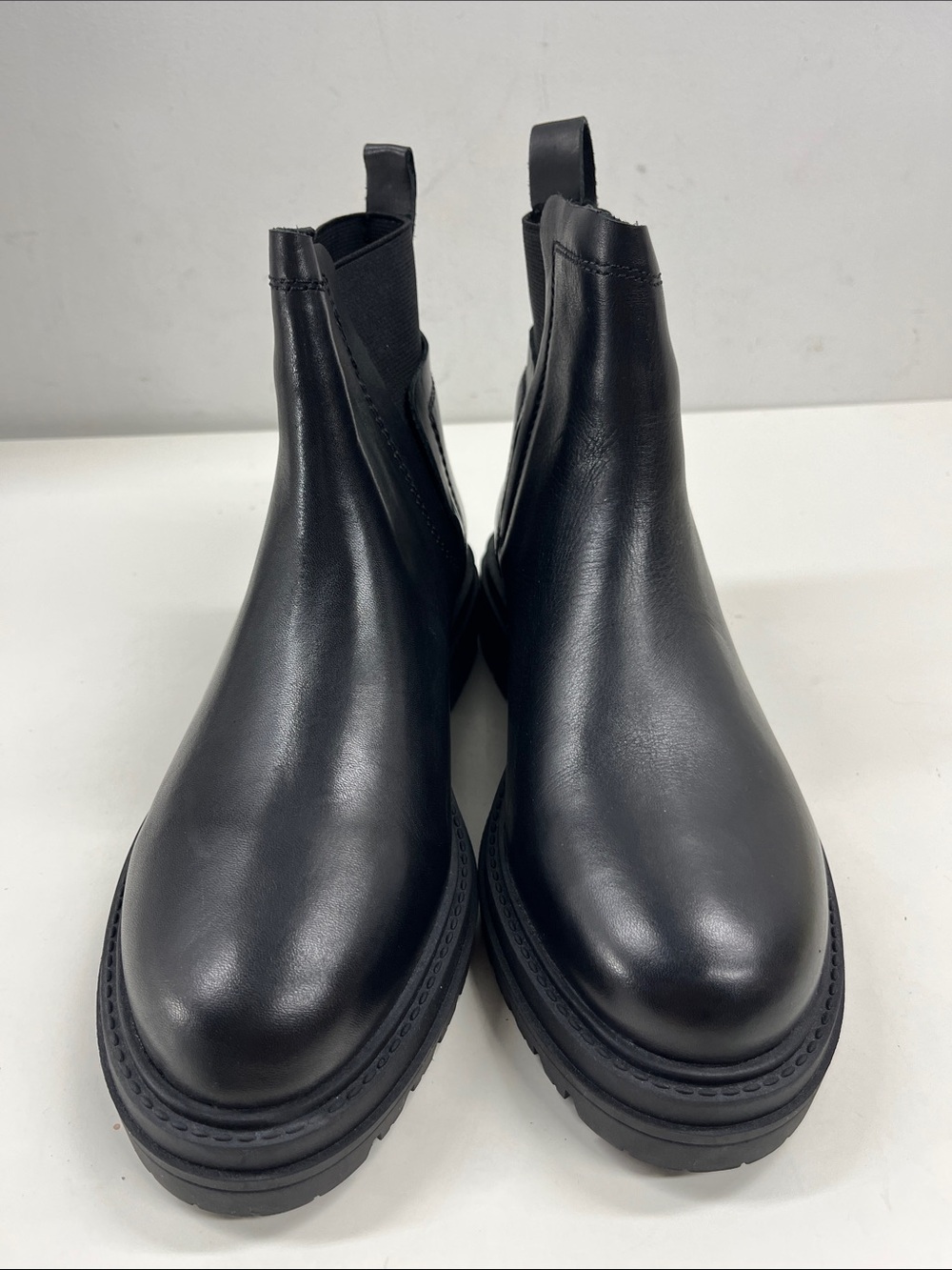 New Steve Madden Moira Black Leather Boots Size 8 - Picture 3 of 7